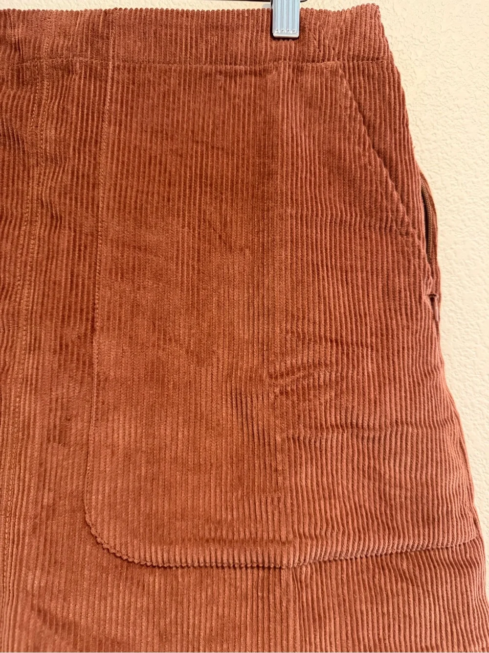 Old Navy Brown Corduroy Mini Skirt Patch Pockets Size M